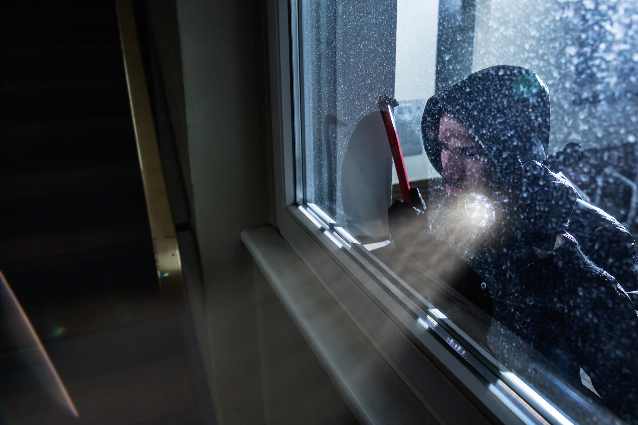 intruder can't break in with security screens on the window