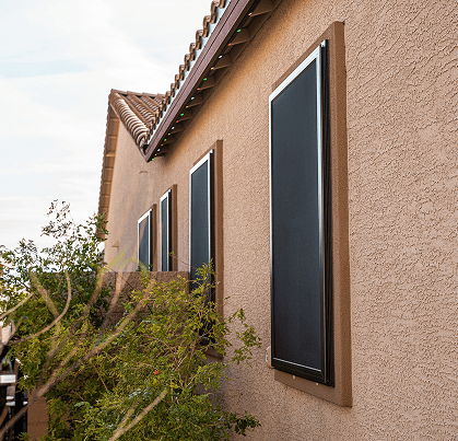 side view of crimsafe security screens window on a home installed by guardian security screens