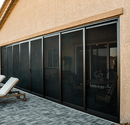 front view of a house patio with crimsafe security screens installed by guardian security screens