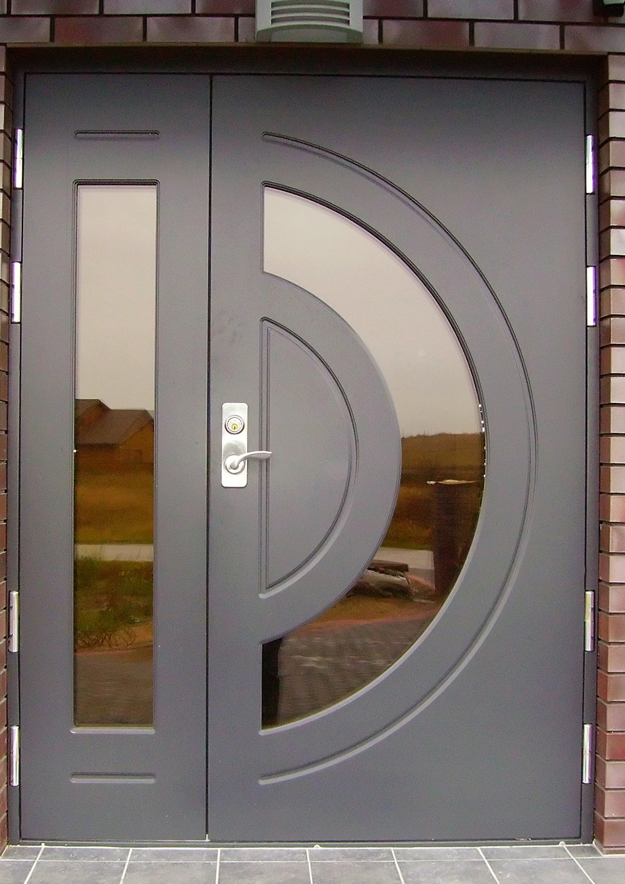 heavy duty steel security door with a modern design